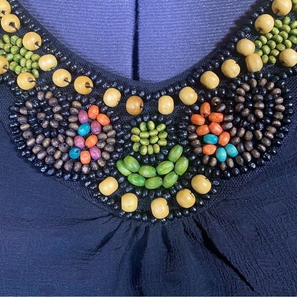 Madison Leigh women's plus size 16 sleeveless beaded black midi dress asymmetric - Picture 4 of 8